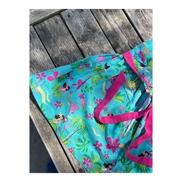 Hawaiian Hula Print Dress Halter Flare Tiki Floral Sz 3 - Picture 8 of 11